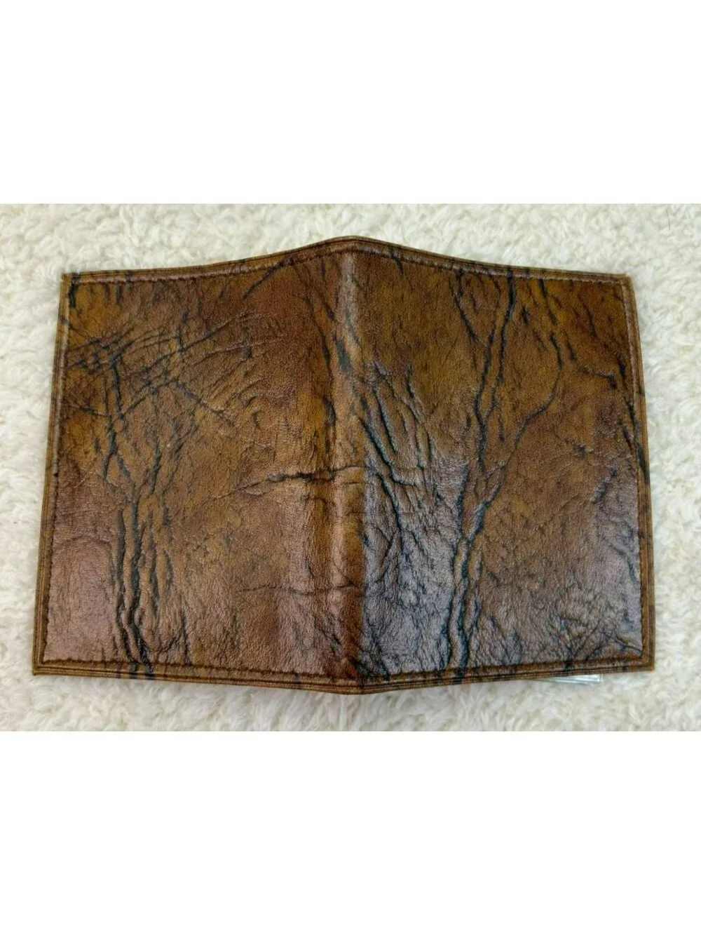 Apache Gold Mens Wallet Brown Faux Leather Trifold Vinyl Pliable Card & Bill